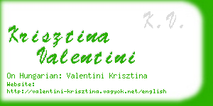 krisztina valentini business card